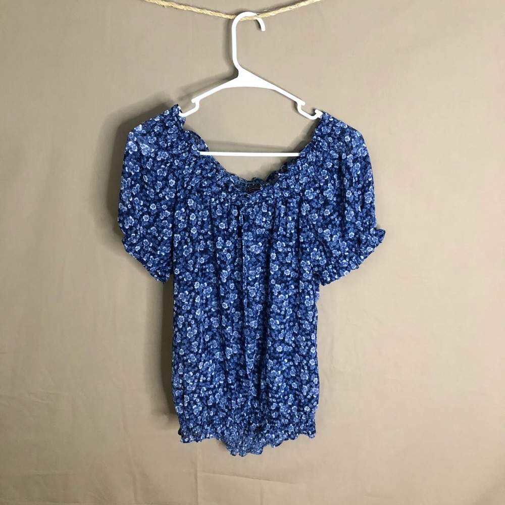 Floral off the shoulder shirt